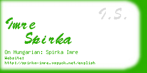 imre spirka business card